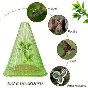 Planet Gates 10pcs 10 Packs, Garden Cloches For Plants, Reusable Bell Plant Cover, Plant Covers Protectors From Animals Snails Birds Chickens Insect, 7.48" D X 8.26" H, Green