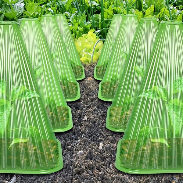 Planet Gates 10pcs 10 Packs, Garden Cloches For Plants, Reusable Bell Plant Cover, Plant Covers Protectors From Animals Snails Birds Chickens Insect, 7.48" D X 8.26" H, Green