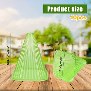 Planet Gates 10pcs 10 Packs, Garden Cloches For Plants, Reusable Bell Plant Cover, Plant Covers Protectors From Animals Snails Birds Chickens Insect, 7.48" D X 8.26" H, Green