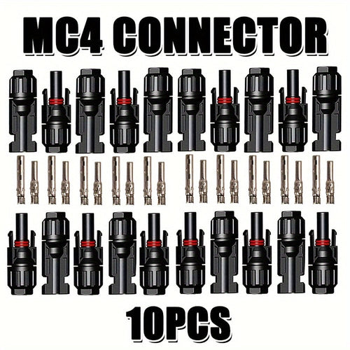 Planet Gates 10pcs 10 Pairs, Solar Plug MC4 Plug Male Female Solar Panel Plugs For 2.5/4/6 Mm2 Solar Cable Solar System Solar Panel Photovoltaic Connector