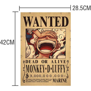 Planet Gates 10PCS 10PCS Anime Luffy salmu cepure Pirāti One Piece Wanted plakātu uzlīmes Vintage gleznošana Bērnu guļamistabas sienas dekorēšana Pieaugušo rotaļlietu dāvana