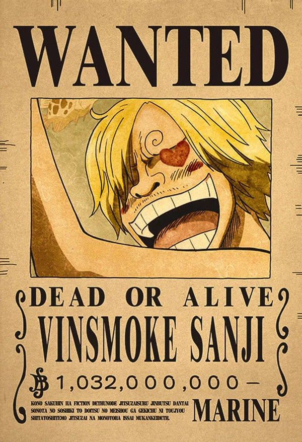 Planet Gates 10PCS 10PCS Anime Luffy salmu cepure Pirāti One Piece Wanted plakātu uzlīmes Vintage gleznošana Bērnu guļamistabas sienas dekorēšana Pieaugušo rotaļlietu dāvana