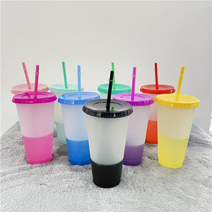 Planet Gates 10pcs 10pcs, Colorful Changing Tumblers With Lids And Straws - Stylish PP Plastic Water Bottles - Perfect Travel And Halloween Party Accessories