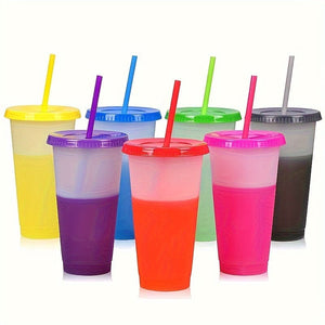 Planet Gates 10pcs 10pcs, Colorful Changing Tumblers With Lids And Straws - Stylish PP Plastic Water Bottles - Perfect Travel And Halloween Party Accessories