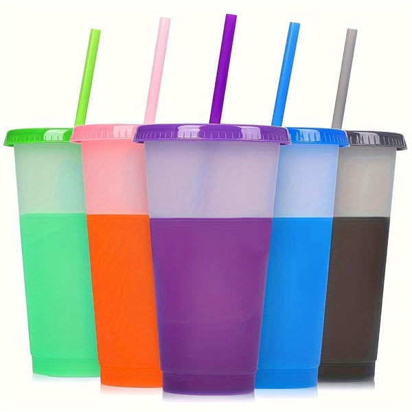 Planet Gates 10pcs 10pcs, Colorful Changing Tumblers With Lids And Straws - Stylish PP Plastic Water Bottles - Perfect Travel And Halloween Party Accessories