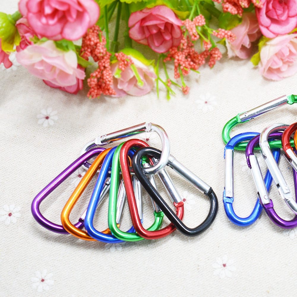 Planet Gates 10pcs 10pcs D-shaped Color Keychain, Outdoor Rock Climbing Mountaineering Water Bottle Hanging Buckle, Colorful Keychain Buckle Live Spring Buckle