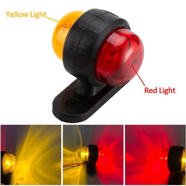 Planet Gates 10pcs 12-24V Double-sided Car Truck Side Marker Light Red Amber Blinker Turn Signal Indicator Lamp For Trailer Lorry Caravan