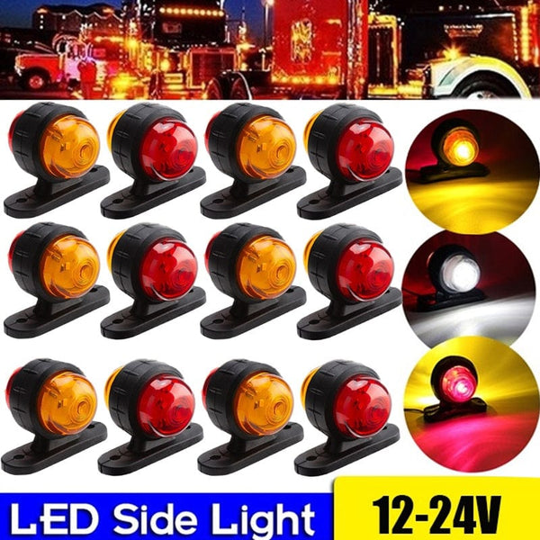 Planet Gates 10pcs 12-24V Double-sided Car Truck Side Marker Light Red Amber Blinker Turn Signal Indicator Lamp For Trailer Lorry Caravan
