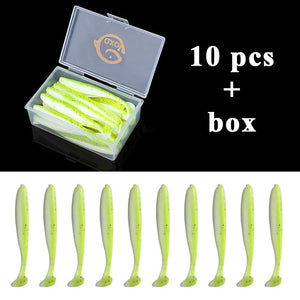 Planet Gates 10pcs 13 / 10 CM / CHINA QXO Fishing Soft Lure Worm With Box Silicone Bait Swimbait Streamer Sea Fishing Spoon Lure 7cm 10cm Wobbler Set