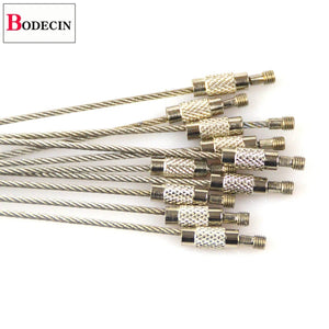 Planet Gates 10PCS 15CM Outdoor Tools EDC Tactical Gear For Camping Tools Multi Keychain Kit Stainless Steel Wire Rope Key Ring Tourism Chain