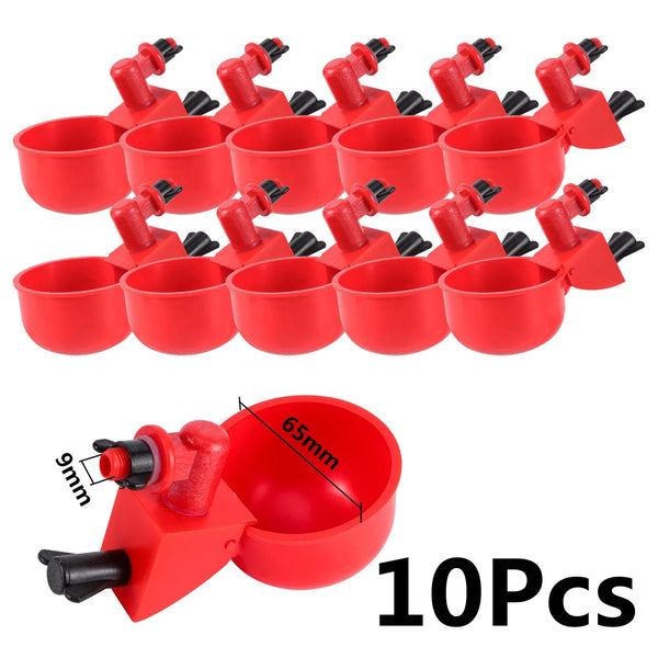 Planet Gates 10pcs 2 Chicken Feeder Poultry Feeding Supplies DIY Rain Proof Poultry Feeder Port Gravity Feed Kit For Buckets Barrels Bins Troughs