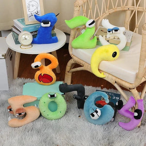 Planet Gates 10pcs 2023 NEW Alphabet Lore Plush Toy Anime Doll 26 English Letters Stuffed Toys Children Montessori Numbers 0-9 Doll Toy Plush Gifts