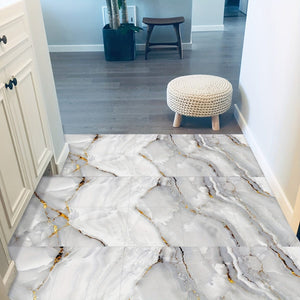 Planet Gates 10pcs  29.97x29.97cm 10pcs Marble Pattern Decorative Tile Sticker PVC Floor Sticker Waterproof And Oilproof Scrubable Kitchen Sticker Home Decor