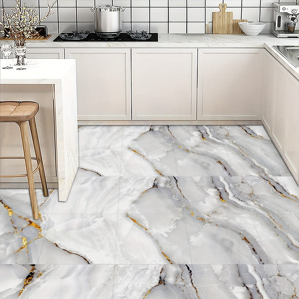 Planet Gates 10pcs  29.97x29.97cm 10pcs Marble Pattern Decorative Tile Sticker PVC Floor Sticker Waterproof And Oilproof Scrubable Kitchen Sticker Home Decor