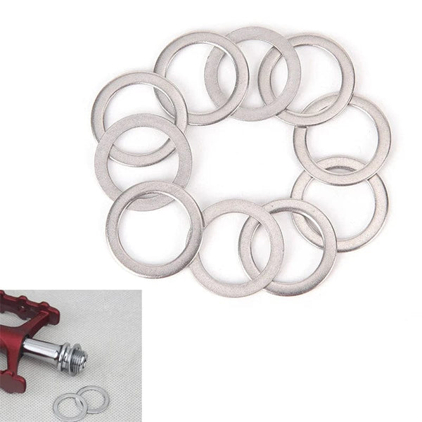 Planet Gates 10Pcs 2cm Stainless Steel Bicycle Pedal Spacer Crank Cycling MTB Bike Stainless Steel Ring Washers
