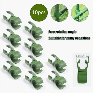Planet Gates 10pcs 360° Adjustable PE Plastic Universal Buckle for Horticultural Accessories - Round Pipe Rattan Climbing Frame with Plastic Coated Steel Pipe
