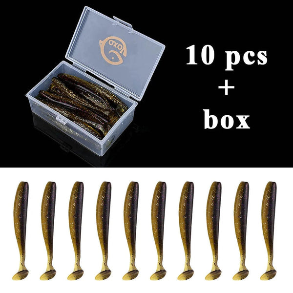 Planet Gates 10pcs 4 / 10 CM / CHINA QXO Fishing Soft Lure Worm With Box Silicone Bait Swimbait Streamer Sea Fishing Spoon Lure 7cm 10cm Wobbler Set