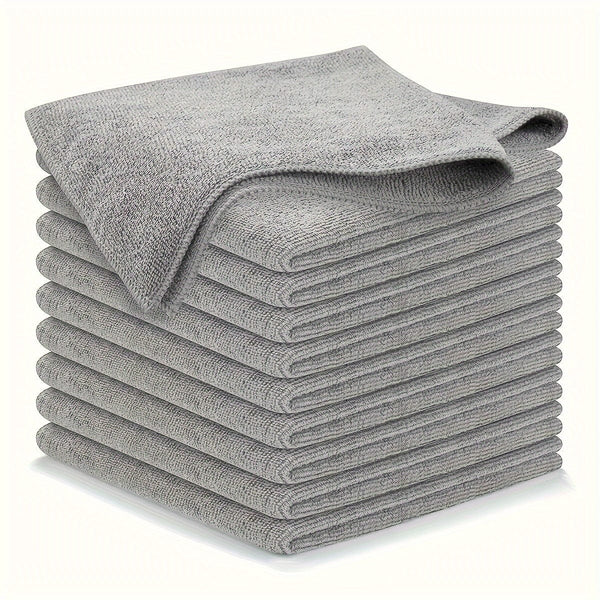 Planet Gates 10Pcs 5/10/20pcs Kitchen Towel, Ultra-fine Fiber Light Gray Cleaning Cloth Set, Absorbent, Soft And Stain-removing Cloth, For Cleaning Glass, Cooking Bench, Pot, Bowl, Water Tap, Lampblack Machine