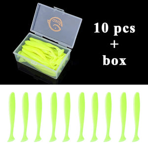 Planet Gates 10pcs 5 / 10 CM / CHINA QXO Fishing Soft Lure Worm With Box Silicone Bait Swimbait Streamer Sea Fishing Spoon Lure 7cm 10cm Wobbler Set