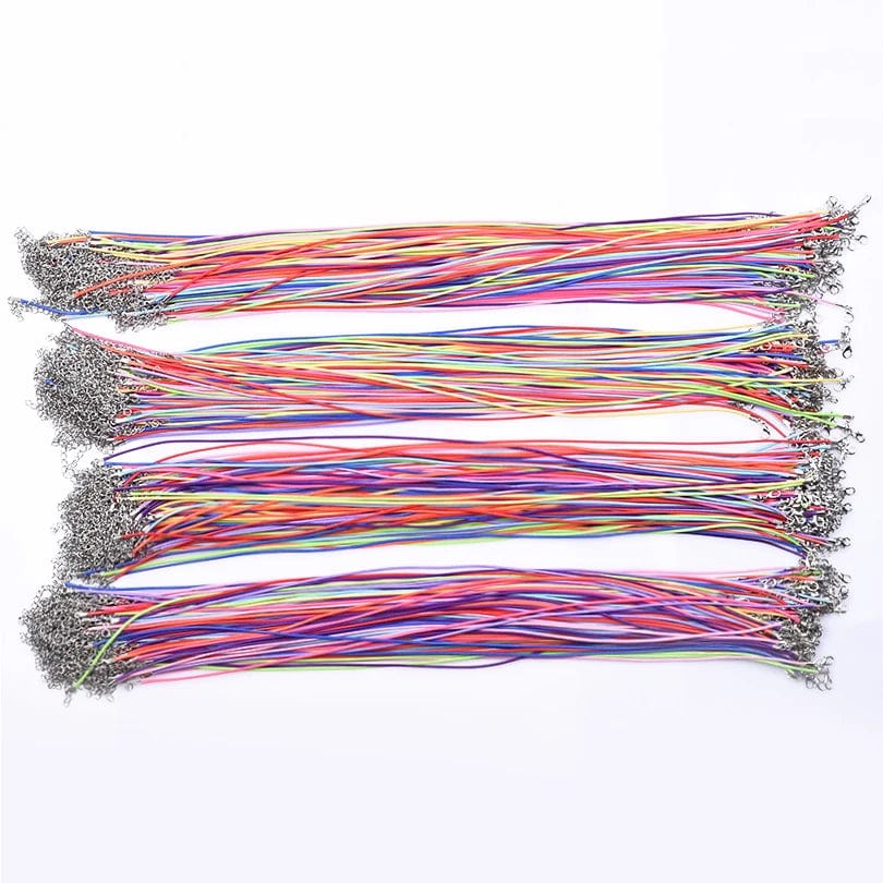 Planet Gates 10pcs / 50cm 50cm Braided Adjustable Rainbow Leather Rope Wax Cord DIY Pendant Necklace For Women Men Accessories 10/20/30pcs Colorful Chain