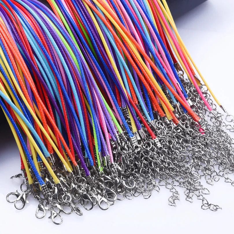 Planet Gates 10pcs / 50cm 50cm Braided Adjustable Rainbow Leather Rope Wax Cord DIY Pendant Necklace For Women Men Accessories 10/20/30pcs Colorful Chain