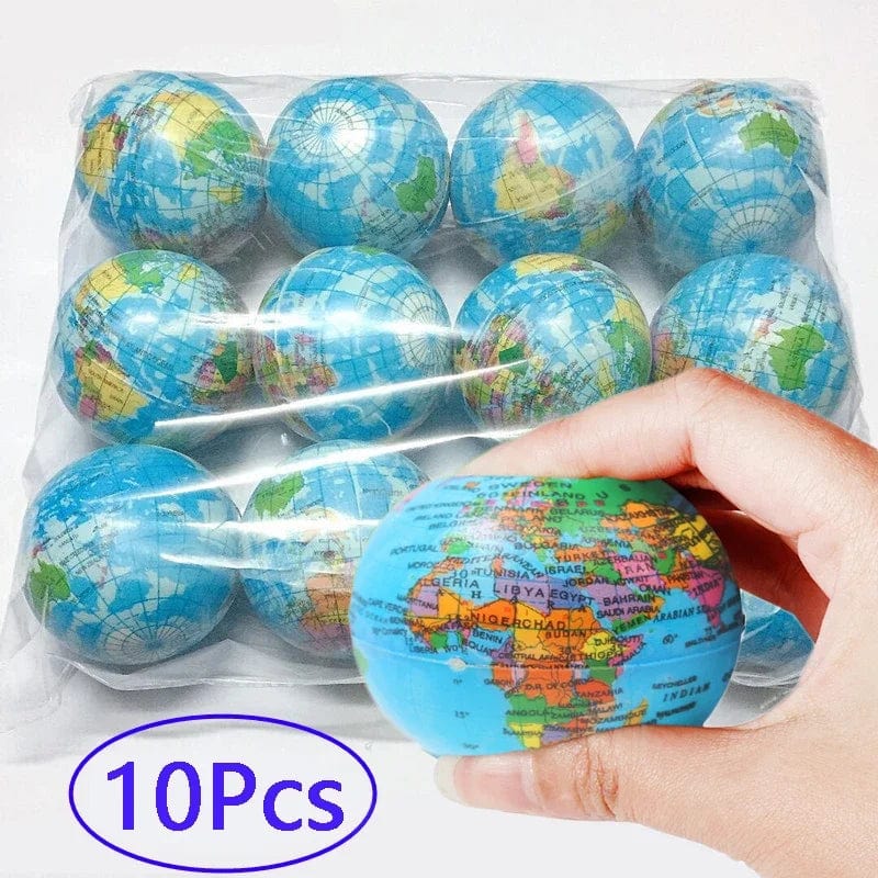 Planet Gates 10Pcs 6.5cm Funny Squeeze Toys Stress Relief PU Foam Squeeze Ball Hand Wrist Exercise Sponge Toys For Kids Adults Child Creative Gifts
