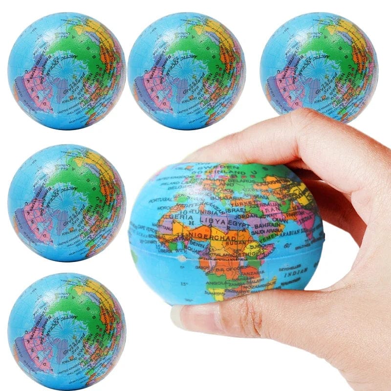 Planet Gates 10Pcs 6.5cm Funny Squeeze Toys Stress Relief PU Foam Squeeze Ball Hand Wrist Exercise Sponge Toys For Kids Adults Child Creative Gifts