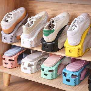 Planet Gates 10pcs Adjustable Plastic Shoe Rack - Organize Your Shoes with Ease
