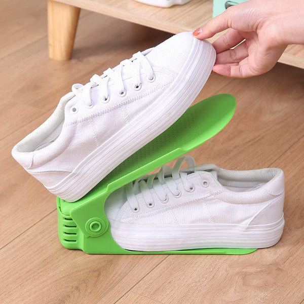 Planet Gates 10pcs Adjustable Plastic Shoe Rack - Organize Your Shoes with Ease