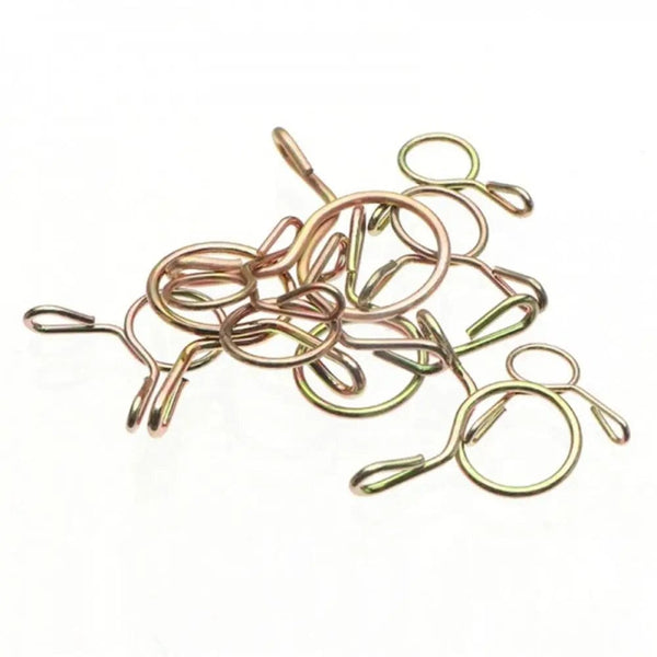 Planet Gates 10Pcs Air Tubing Hose Clamp Assortment Kit Fixed Spring Hoop 5-31MM Zinc Plated Pipe Clip