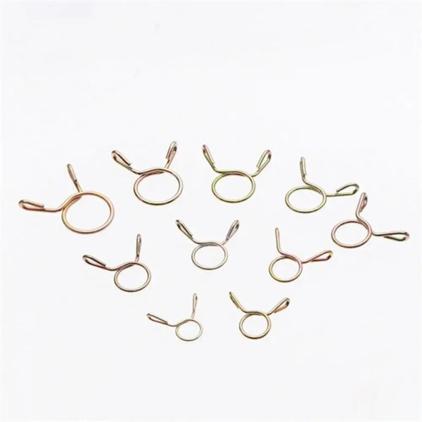 Planet Gates 10Pcs Air Tubing Hose Clamp Assortment Kit Fixed Spring Hoop 5-31MM Zinc Plated Pipe Clip