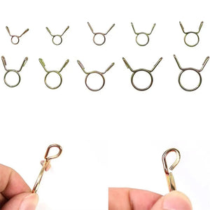 Planet Gates 10Pcs Air Tubing Hose Clamp Assortment Kit Fixed Spring Hoop 5-31MM Zinc Plated Pipe Clip