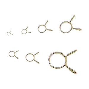 Planet Gates 10Pcs Air Tubing Hose Clamp Assortment Kit Fixed Spring Hoop 5-31MM Zinc Plated Pipe Clip