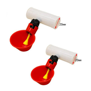Planet Gates 10Pcs Automatic Chicken Quail Drinker Bowl Bird Water Cups Straight Pipe With Yellow Nipple Poultry Drinking Water System