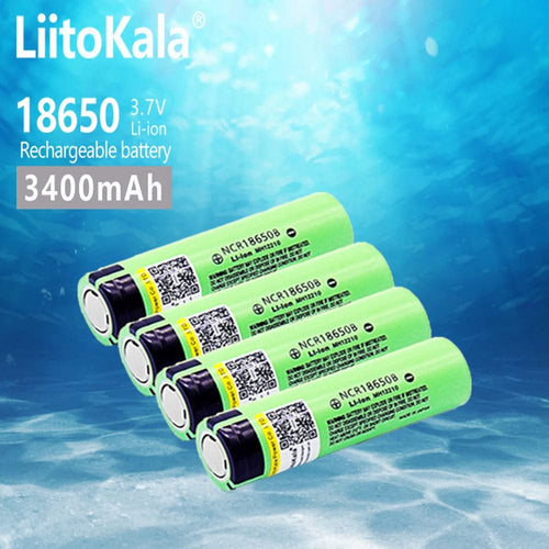 Planet Gates 10pcs battery Hot LiitoKala New Original NCR18650B 34B 3.7V 18650 3400mAh Rechargeable Lithium Battery Flashlight Battery