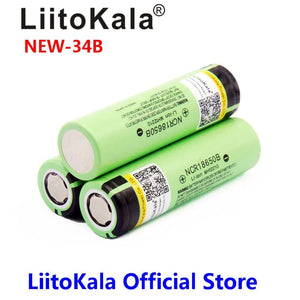 Planet Gates 10pcs battery Hot LiitoKala New Original NCR18650B 34B 3.7V 18650 3400mAh Rechargeable Lithium Battery Flashlight Battery