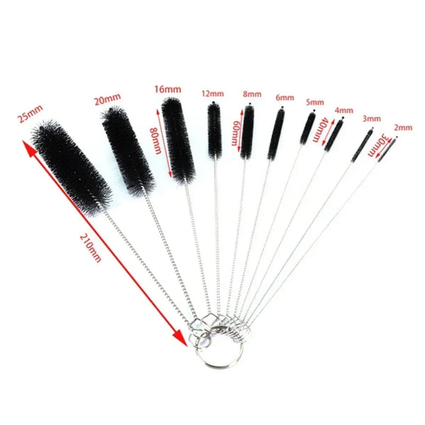 Planet Gates 10pcs black / CHINA 90/155/200CM Aquarium Cleaning Brush for Hose Air Tube Stainless Steel Flexible Double Ended Pipe Brush Fish Tank Accessories