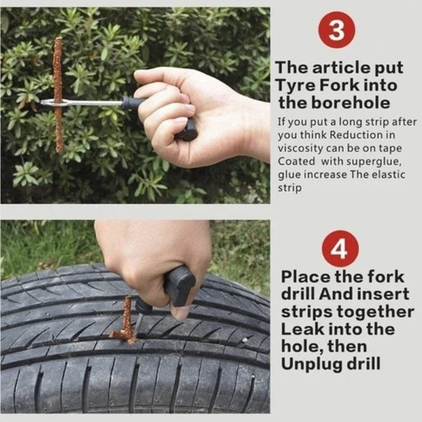 Planet Gates 10PCS brown 3.5mm Tubeless Tire Repair Strips Car Motorcycle Bike Tyre Puncture Repairing Plug Seal Tools Rubber Strip Tires Repair Tool