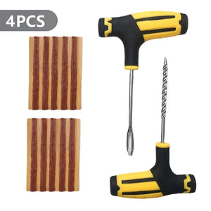 Planet Gates 10PCS Car Tire Repair Kit Studding Tool with Rubber Strips Tool Puncture Plug Tool Set Glue Free Auto Motorcycle Repair Tire Film Nail