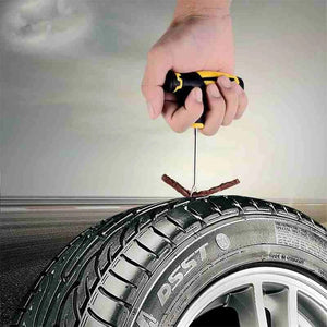 Planet Gates 10PCS Car Tire Repair Kit Studding Tool with Rubber Strips Tool Puncture Plug Tool Set Glue Free Auto Motorcycle Repair Tire Film Nail