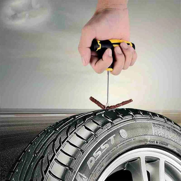 Planet Gates 10PCS Car Tire Repair Kit Studding Tool with Rubber Strips Tool Puncture Plug Tool Set Glue Free Auto Motorcycle Repair Tire Film Nail