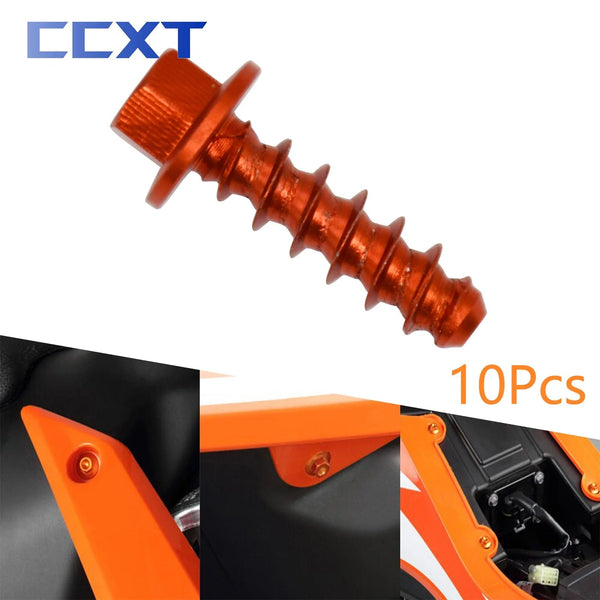 Planet Gates 10Pcs CNC Motorcycle Self Tapping Screw Bolt Kit For KTM SX SXF XC XCW XCF EXC EXCF 125-530 2004-2021 2022 2023 Universal Parts