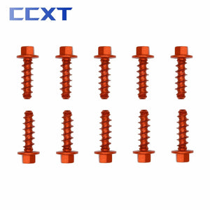 Planet Gates 10Pcs CNC Motorcycle Self Tapping Screw Bolt Kit For KTM SX SXF XC XCW XCF EXC EXCF 125-530 2004-2021 2022 2023 Universal Parts