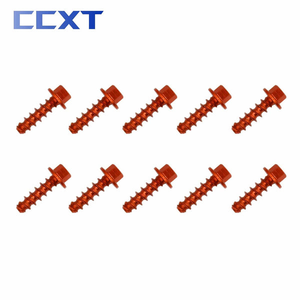 Planet Gates 10Pcs CNC Motorcycle Self Tapping Screw Bolt Kit For KTM SX SXF XC XCW XCF EXC EXCF 125-530 2004-2021 2022 2023 Universal Parts