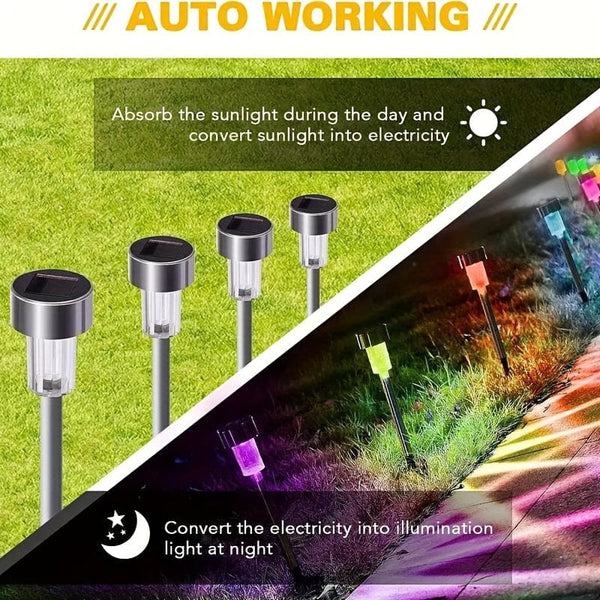 Planet Gates 10PCS / Colorful 10 Packs Solar Outdoor Lights, Solar Yard Lights, Waterproof Outdoor Lights, Solar Garden Lights, Solar Powered Landscape Lighting, For Pathway, Patio, Yard, Lawn, Walkway, Christmas, Halloween, Parties