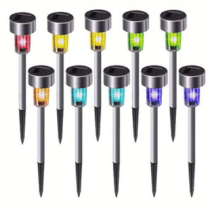 Planet Gates 10PCS / Colorful 10 Packs Solar Outdoor Lights, Solar Yard Lights, Waterproof Outdoor Lights, Solar Garden Lights, Solar Powered Landscape Lighting, For Pathway, Patio, Yard, Lawn, Walkway, Christmas, Halloween, Parties