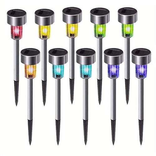Planet Gates 10PCS / Colorful 10 Packs Solar Outdoor Lights, Solar Yard Lights, Waterproof Outdoor Lights, Solar Garden Lights, Solar Powered Landscape Lighting, For Pathway, Patio, Yard, Lawn, Walkway, Christmas, Halloween, Parties