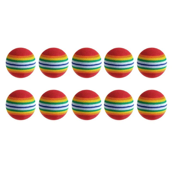 Planet Gates 10Pcs Colorful Cat Toy Ball Interactive Cat Toys Play Chewing Rattle Scratch Natural Foam Ball Training Pet Supplies