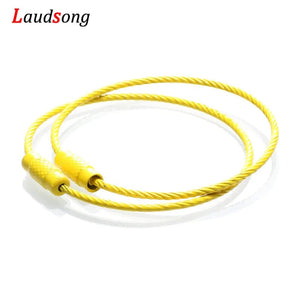 Planet Gates 10pcs Colorful Stainless Steel Wire Keychain Cable Loop Screw Lock Rope Key Holder Keyring Key Chain Rings Outdoor Tools