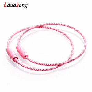 Planet Gates 10pcs Colorful Stainless Steel Wire Keychain Cable Loop Screw Lock Rope Key Holder Keyring Key Chain Rings Outdoor Tools